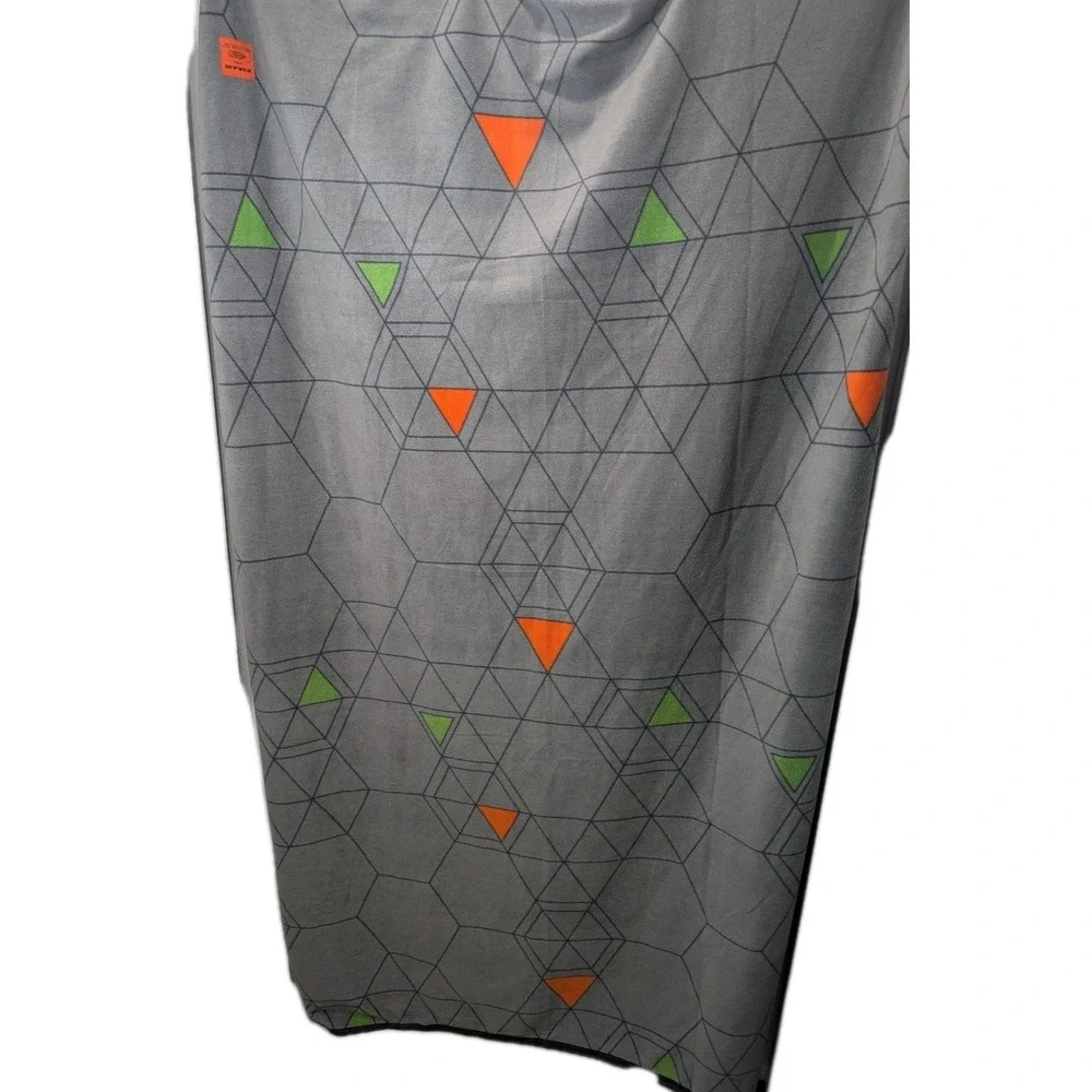 EVA AIR blanket 60 x 38  Ecothread Gray Geometric Fleece Cabin orange soft car